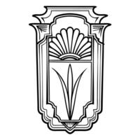 Ornate architectural drawing with floral and shell design elements vector