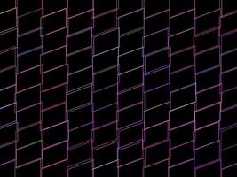 Abstract geometric pattern with colorful lines on black background modern digital art design with vibrant neon rectangles vector
