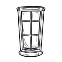 Window outline drawing architectural sketch of casement design vector
