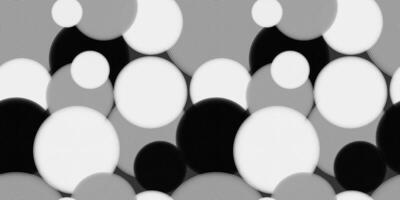 Abstract black and white overlapping circles pattern with optical illusions vector