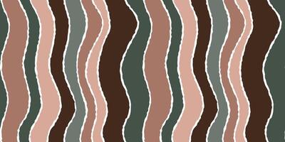 Seamless Abstract Wavy Stripes Pattern in Earth Tones for Backgrounds and Textiles vector