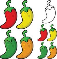 Illustration of cayenne pepper on white background vector