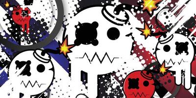 Abstract background with cartoon bomb object vector