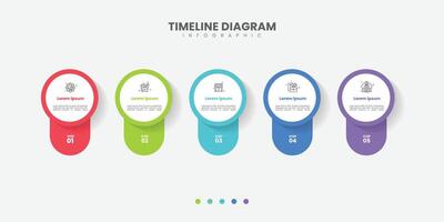 Business infographic template. 5 Step timeline journey. Process diagram, 5 options on white background, elements vector