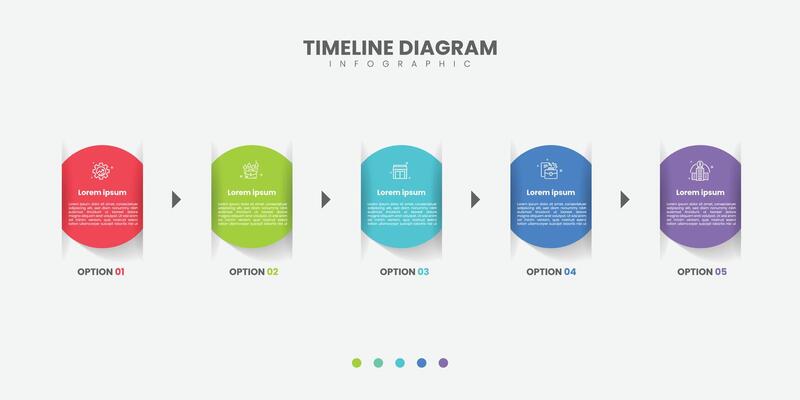 Business infographic template. 5 Step timeline journey. Process diagram, 5 options on white background, Info graph elements