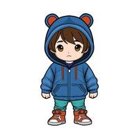 stylish child character illustration, good to use for stickers vector