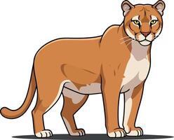 A powerful and majestic lioness standing confidently in a flat design style illustration showcasing strength and elegance in a minimalistic approach vector