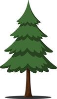 Lush green pine tree with layered branches showcasing flat design style in vibrant colors creating an inviting atmosphere for art vector