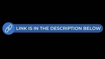 Animation of Link in the Description Below in Blue on a Transparent Background video