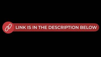 Animation of Link in the Description Below in Red on a Transparent Background video