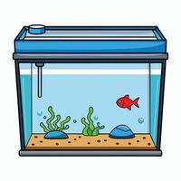 aquarium fish tank with fish and plants illustration vector