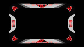 Futuristic Metallic Streaming Camera Frame Overlay with Wavy Red and Black Lights video