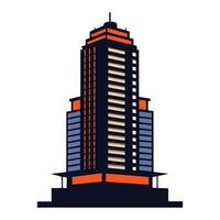 a building with a high rise on top of it vector