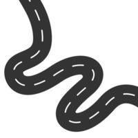 winding curve road way route, top view vector