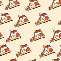 Sneaker pattern with cartoune style sneakers vector