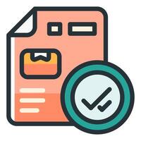 A check mark and a document icon vector