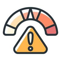 Risk warning line icon vector