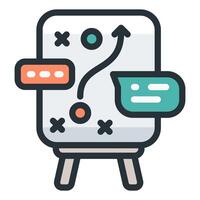 A white board with a speech bubble and a speech bubble vector
