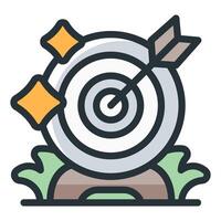 A target with an arrow in it and a star vector