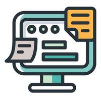 A computer monitor with a paper and a note vector