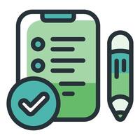 A checklist and pen icon vector
