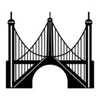 a black and white illustration of a bridge. vector