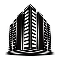 a black and white image of a tall building vector