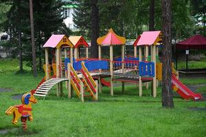 An image of colorful playground, without children. photo