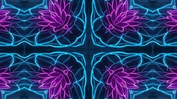 Digital Mandala Art with Glowing Abstract Symmetric Loops video