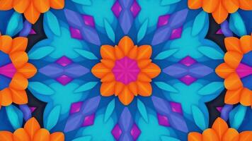 Glowing Geometric Mandala Background with Fluid Rotating Motion video