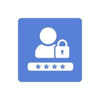 Secret login and password icon on square button vector