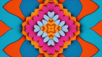 Abstract Motion Mandala with Colorful Digital Patterns and Depth video