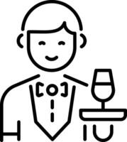 Service waiter icon in linear style vector