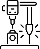 Drill press machine icon in line style vector