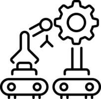 Assembly process linear style icon vector