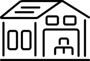 Warehouse building icon in line style vector