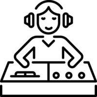 A line style icon of music dj vector