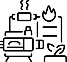 Heating furnace icon in line style vector