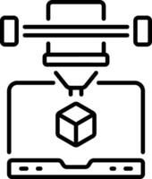 An outline icon depicting 3d printing software vector