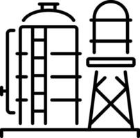 Outline icon of an industrial storage tank vector