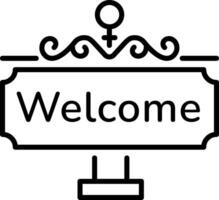 A linear icon of event welcome board vector