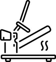 Linear icon depicting a heat press machine vector
