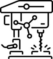 Outline icon of an industrial drill machine vector
