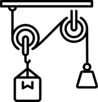 Pulley system icon in line style vector
