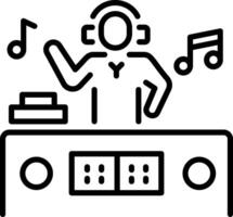 Dj console icon in linear style vector