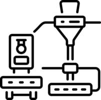 Injection molding machine icon in line style vector