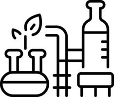 An outline style icon of a chemical plant vector
