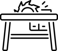A line style icon of a table saw tool vector