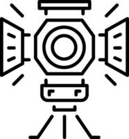 A linear icon depicting camera light stand vector