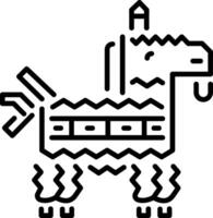 A linear style icon of a horse pinata vector